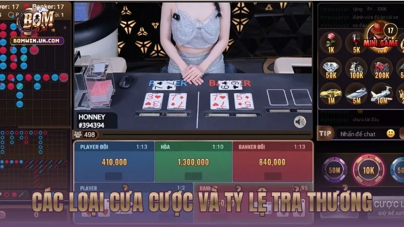 Chi tiết các cửa đặt và bảng quy đổi thưởng hấp dẫn tại BOMWIN